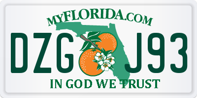 FL license plate DZGJ93