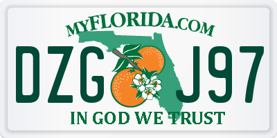 FL license plate DZGJ97