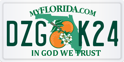 FL license plate DZGK24