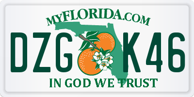 FL license plate DZGK46