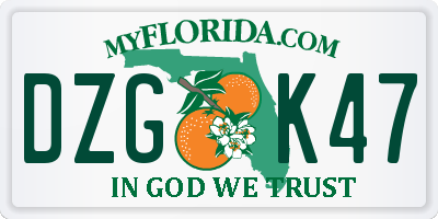 FL license plate DZGK47