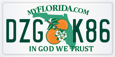 FL license plate DZGK86