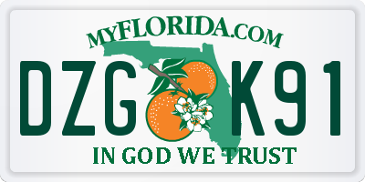 FL license plate DZGK91