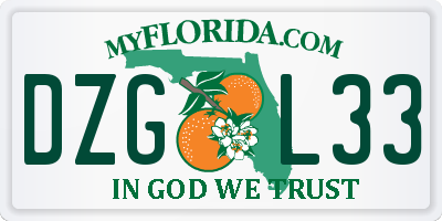 FL license plate DZGL33