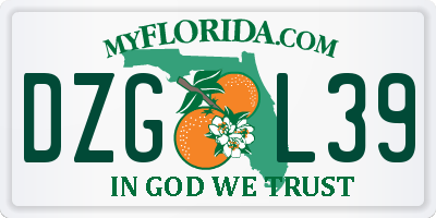 FL license plate DZGL39