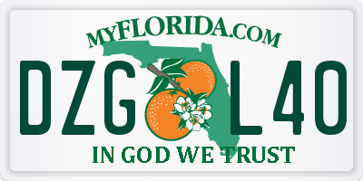 FL license plate DZGL40