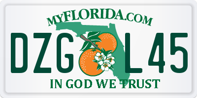 FL license plate DZGL45