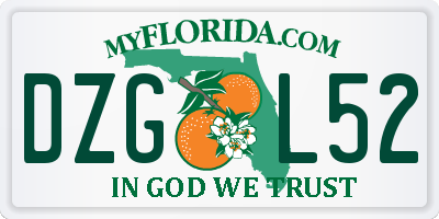 FL license plate DZGL52