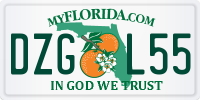 FL license plate DZGL55