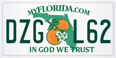 FL license plate DZGL62
