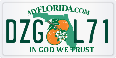 FL license plate DZGL71