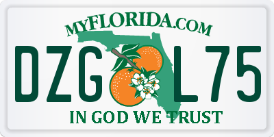 FL license plate DZGL75