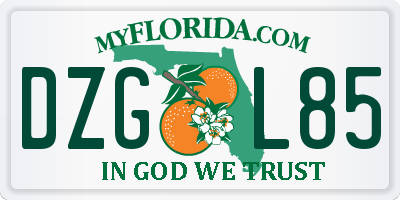 FL license plate DZGL85