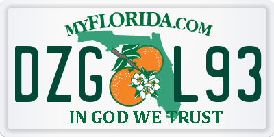 FL license plate DZGL93