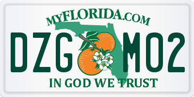 FL license plate DZGM02