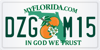 FL license plate DZGM15