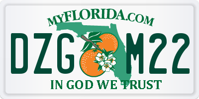 FL license plate DZGM22