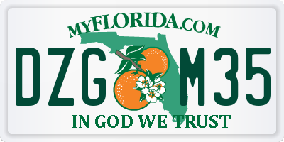 FL license plate DZGM35