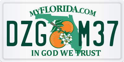 FL license plate DZGM37