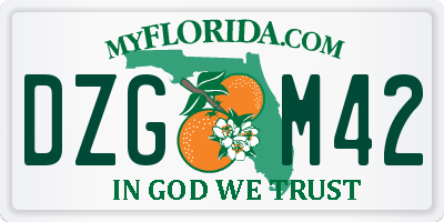 FL license plate DZGM42