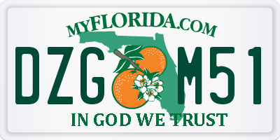 FL license plate DZGM51