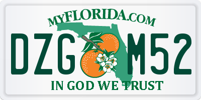 FL license plate DZGM52