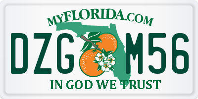 FL license plate DZGM56