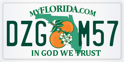 FL license plate DZGM57