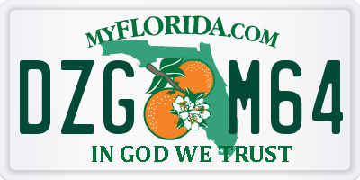 FL license plate DZGM64