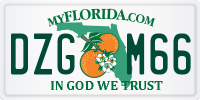 FL license plate DZGM66