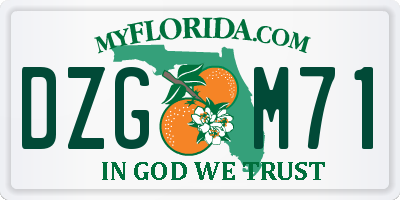 FL license plate DZGM71
