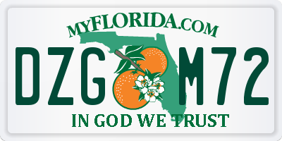 FL license plate DZGM72