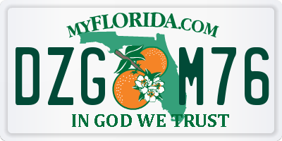 FL license plate DZGM76