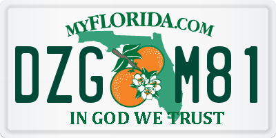 FL license plate DZGM81