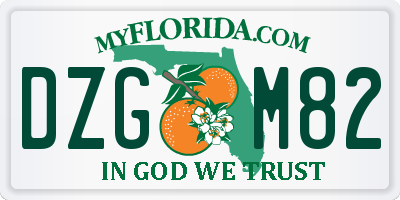 FL license plate DZGM82