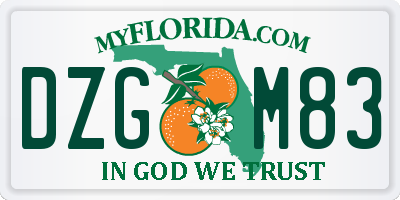 FL license plate DZGM83
