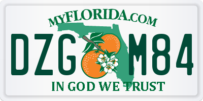 FL license plate DZGM84