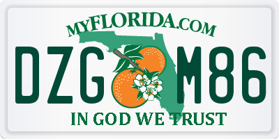 FL license plate DZGM86