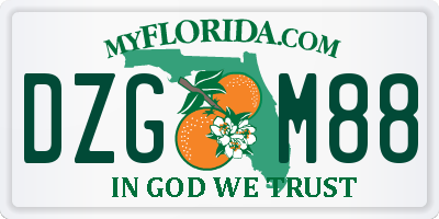FL license plate DZGM88