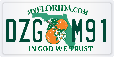 FL license plate DZGM91