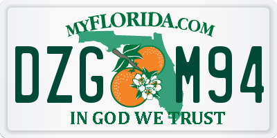 FL license plate DZGM94