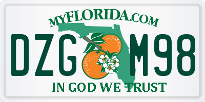 FL license plate DZGM98