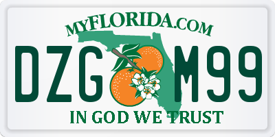 FL license plate DZGM99