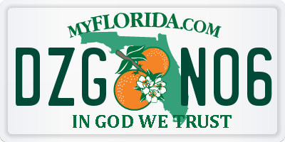 FL license plate DZGN06