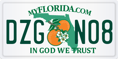 FL license plate DZGN08