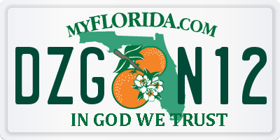 FL license plate DZGN12