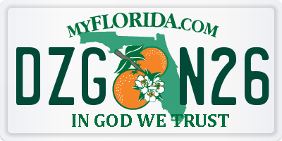 FL license plate DZGN26
