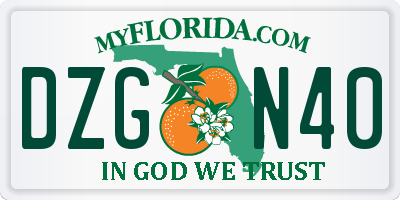 FL license plate DZGN40