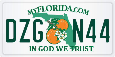FL license plate DZGN44