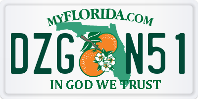 FL license plate DZGN51